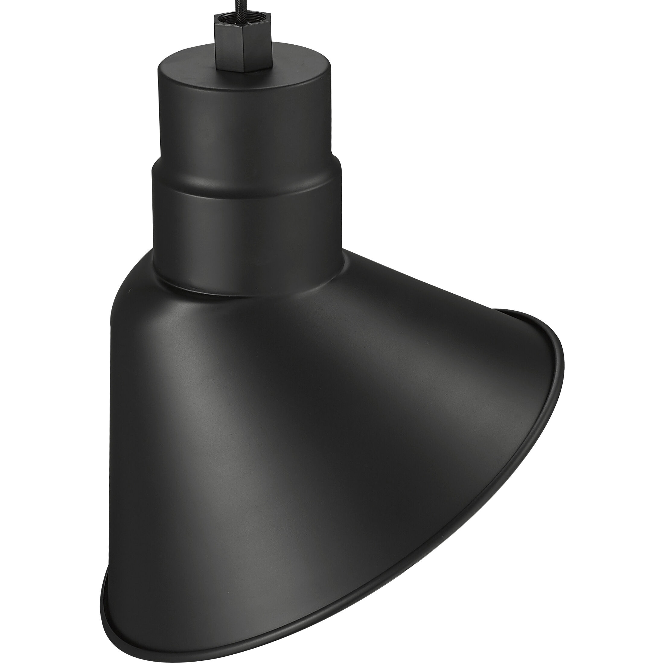 R Series Satin Black 12 inch Angle Shade